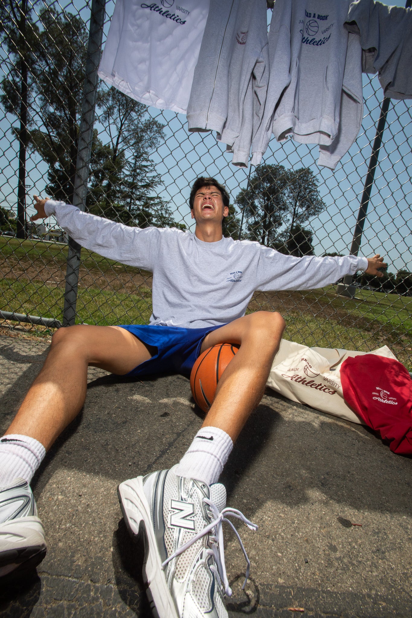 Benchwarmer Grey Long Sleeve (Jayhawk Blue)