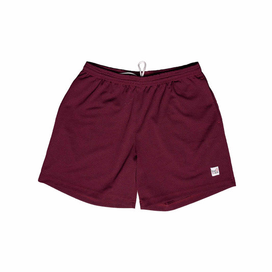 Burgundy Read a Book Mesh Shorts